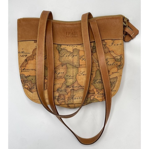 Alviero Martini 1A Classe‎ Women's World Map Shoulder Bag Brown- Read - Picture 1 of 10